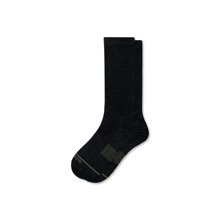 Merino Modern Rib Calf Socks - black L [10116]