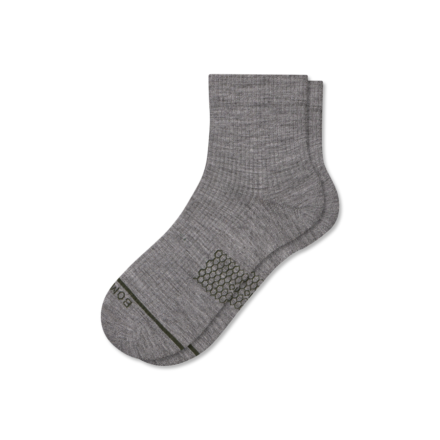 Men's Merino Wool Blend Modern Rib Quarter Socks - Fresh Choice