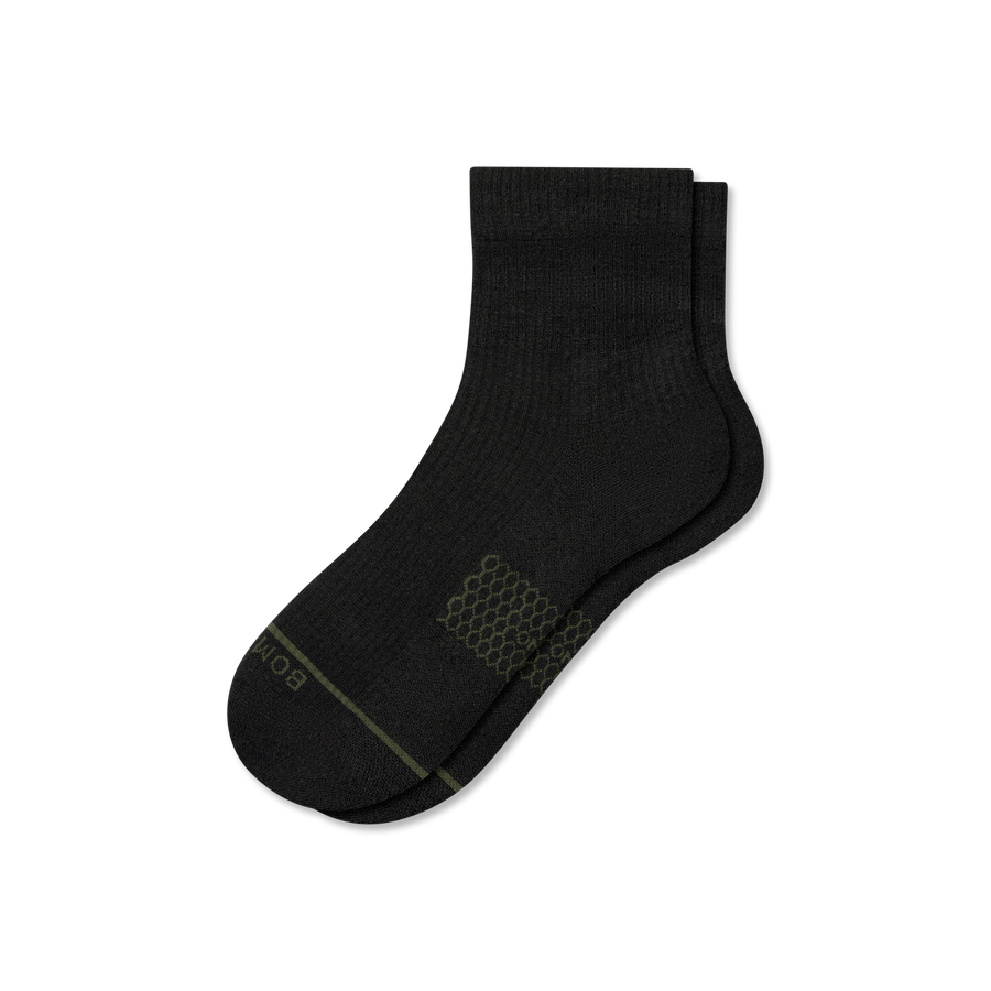 Women's Merino Wool Blend Modern Rib Quarter Socks - Clean Finish