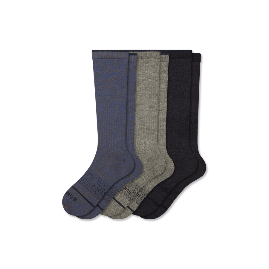 Women's Merino Wool Blend Knee High Sock 3-Pack (15-20mmHg) - Daily Cushion