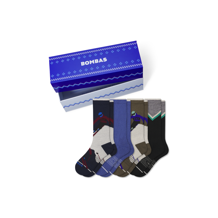 Men's Merino Wool Blend Calf Sock 4-Pack Gift Box - Premium Pick