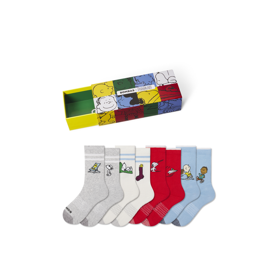 Peanuts x Bombas: Youth Calf Sock 4-Pack Gift Box - Light Cushion