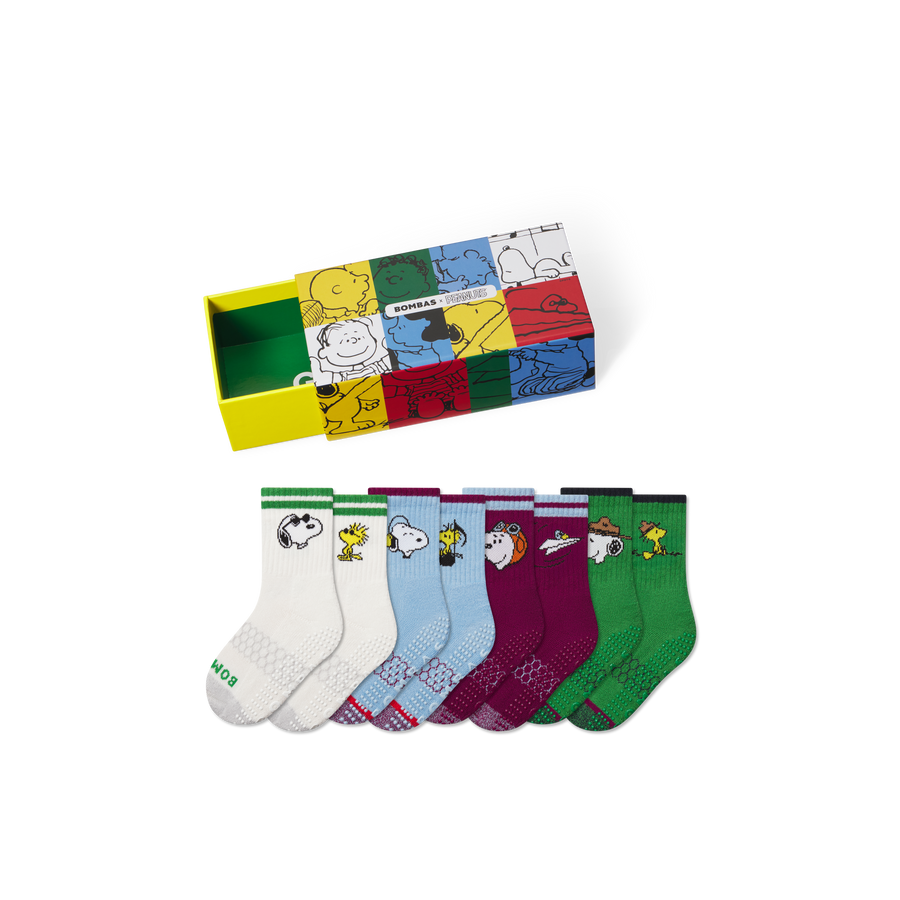 Peanuts x Bombas: Junior Gripper Calf Sock 4-Pack Gift Box - Light Cushion