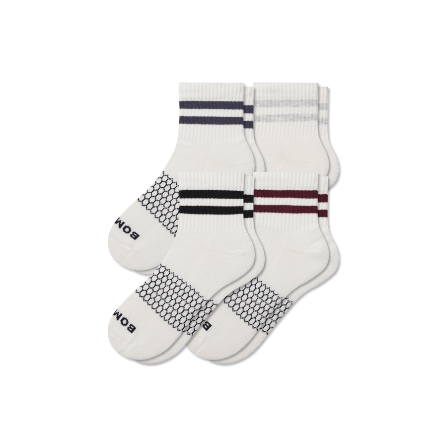 Men's Vintage Stripes Quarter Sock 4-Pack - Essential Ready
