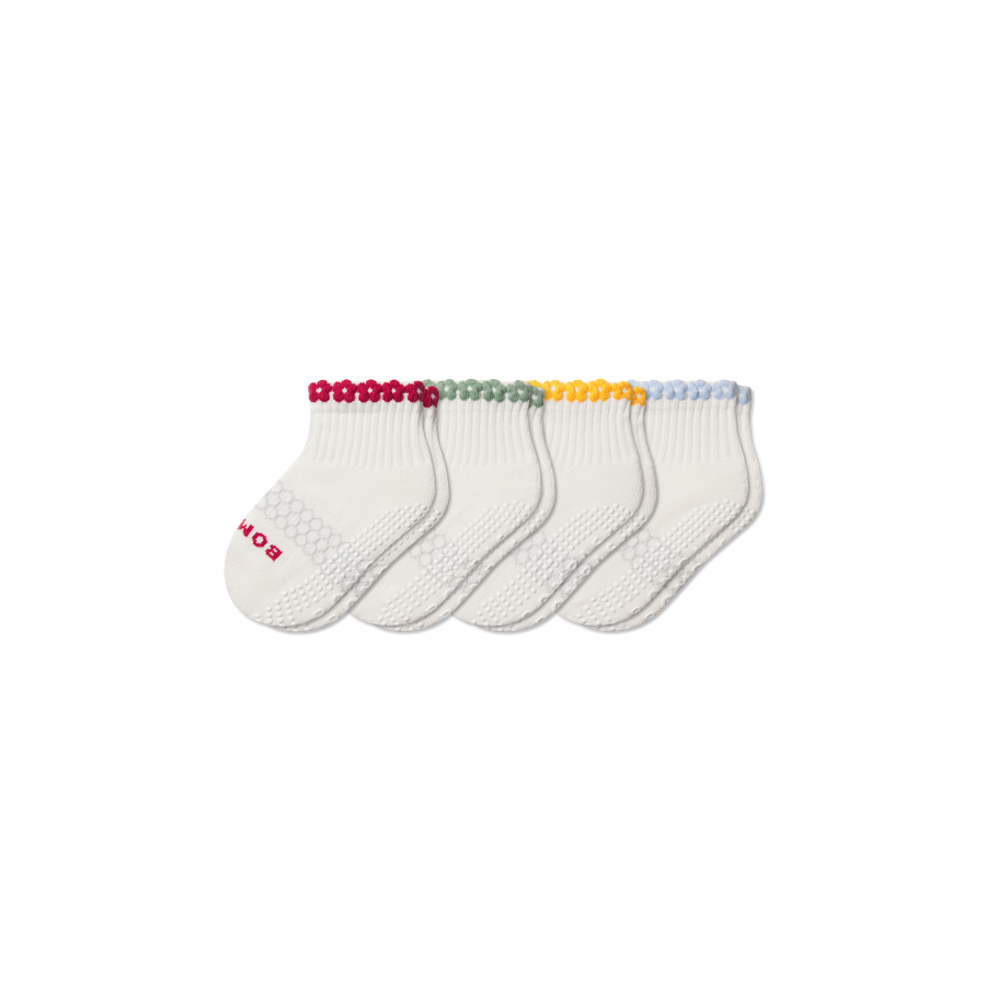 Toddler Daisy Chain Gripper Calf Sock 4-Pack - Everyday Pair
