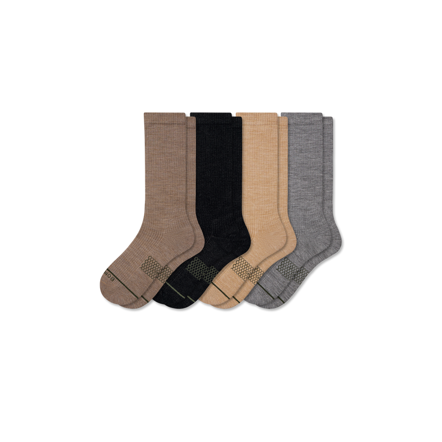 Men's Merino Wool Blend Modern Rib Calf Sock 4-Pack - Daily Pick