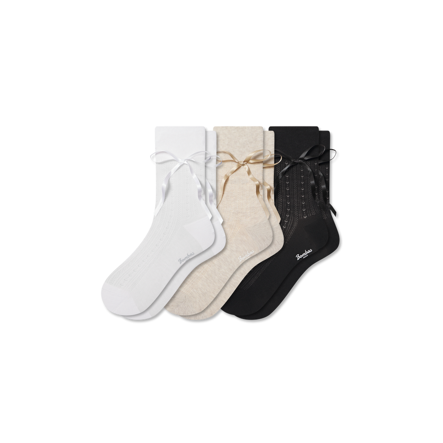 Women’s Bow Half Calf Sock 3-Pack - Easy Pair