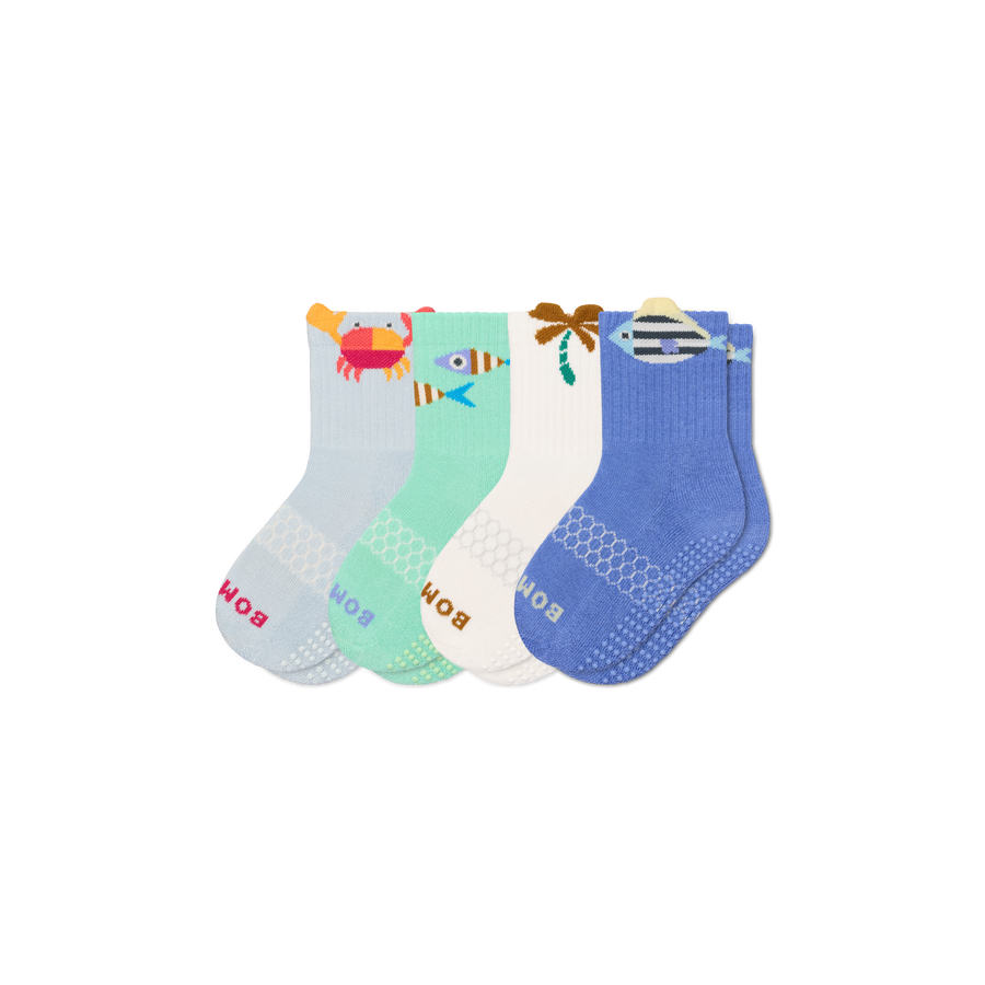 Junior Seaside Gripper Calf Sock 4-Pack - Ready Pair