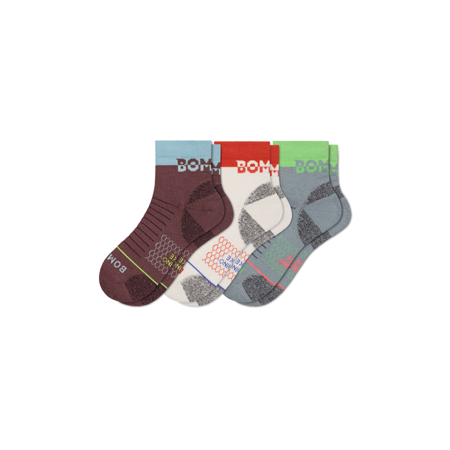Women's Merino Wool Blend Hiking Quarter Sock 3-Pack - Clean Finish