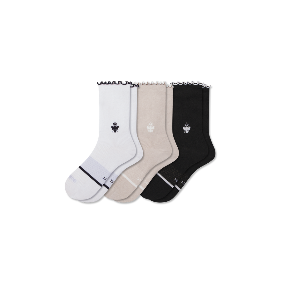 Women’s Ruffle Sport Half Calf Sock 3-Pack - Essential Ready