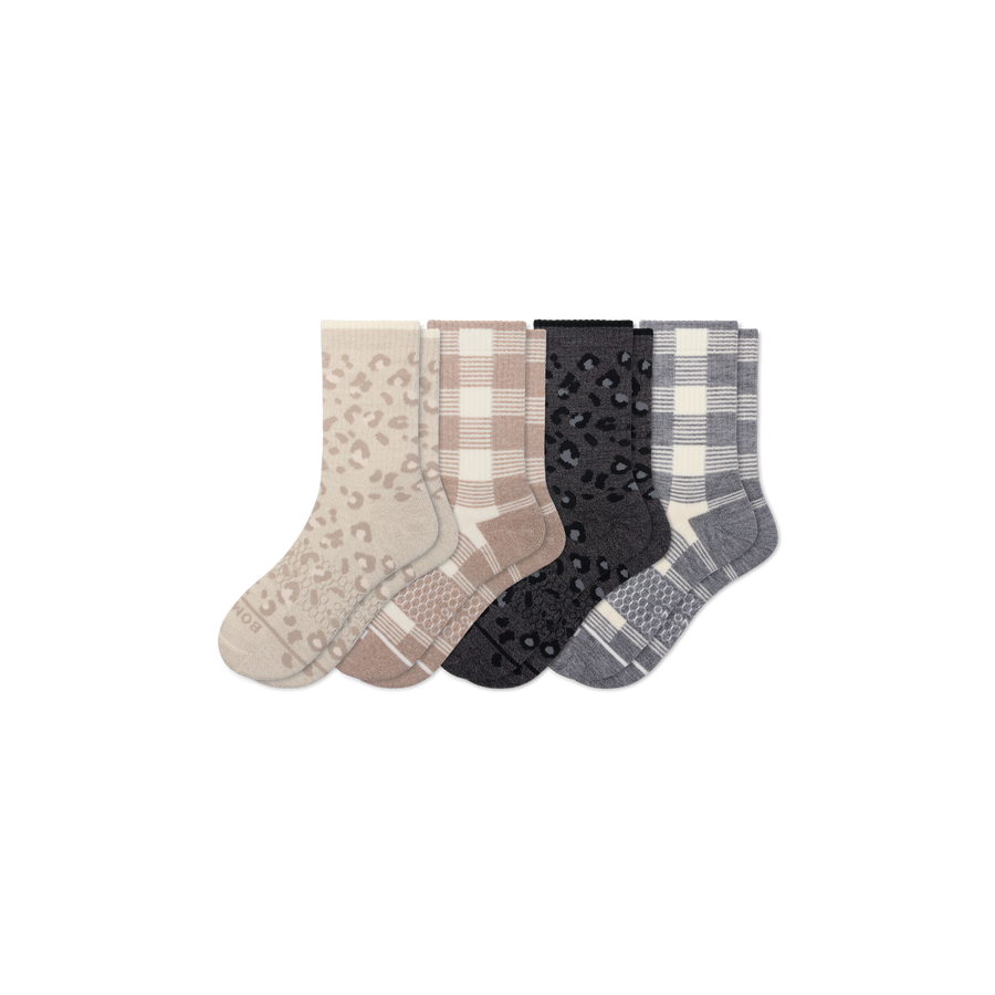 Women's Merino Wool Blend Half Calf Sock 4-Pack - Clean Finish