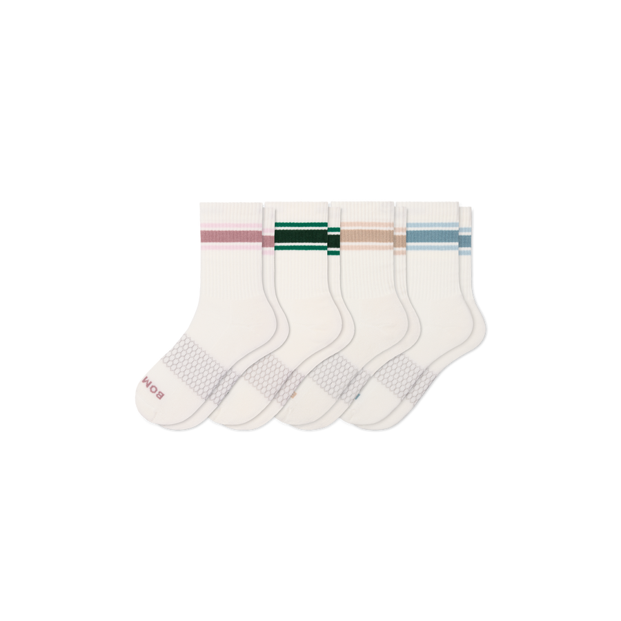 Women's Vintage Stripes Half Calf Sock 4-Pack - Travel Pair