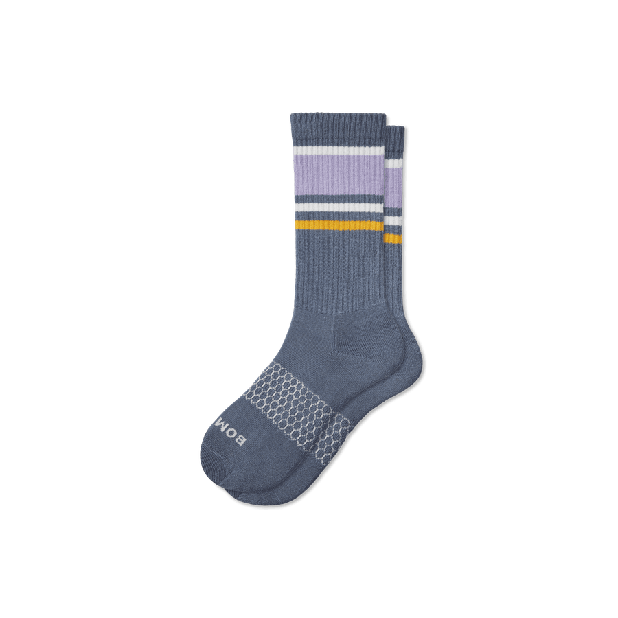 Men's Stripes Calf Socks - Daily Cushion