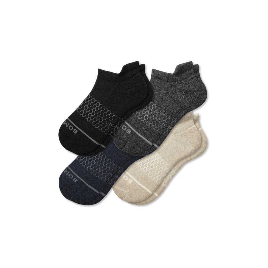 Men's Merino Wool Blend Ankle Sock 4-Pack - Light Cushion
