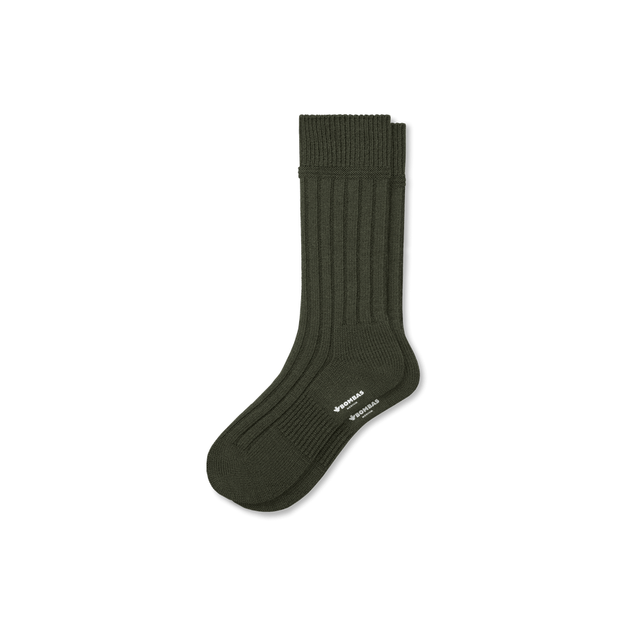 Men's Merino Cashmere Blend Rib Calf Socks - Ready Pick