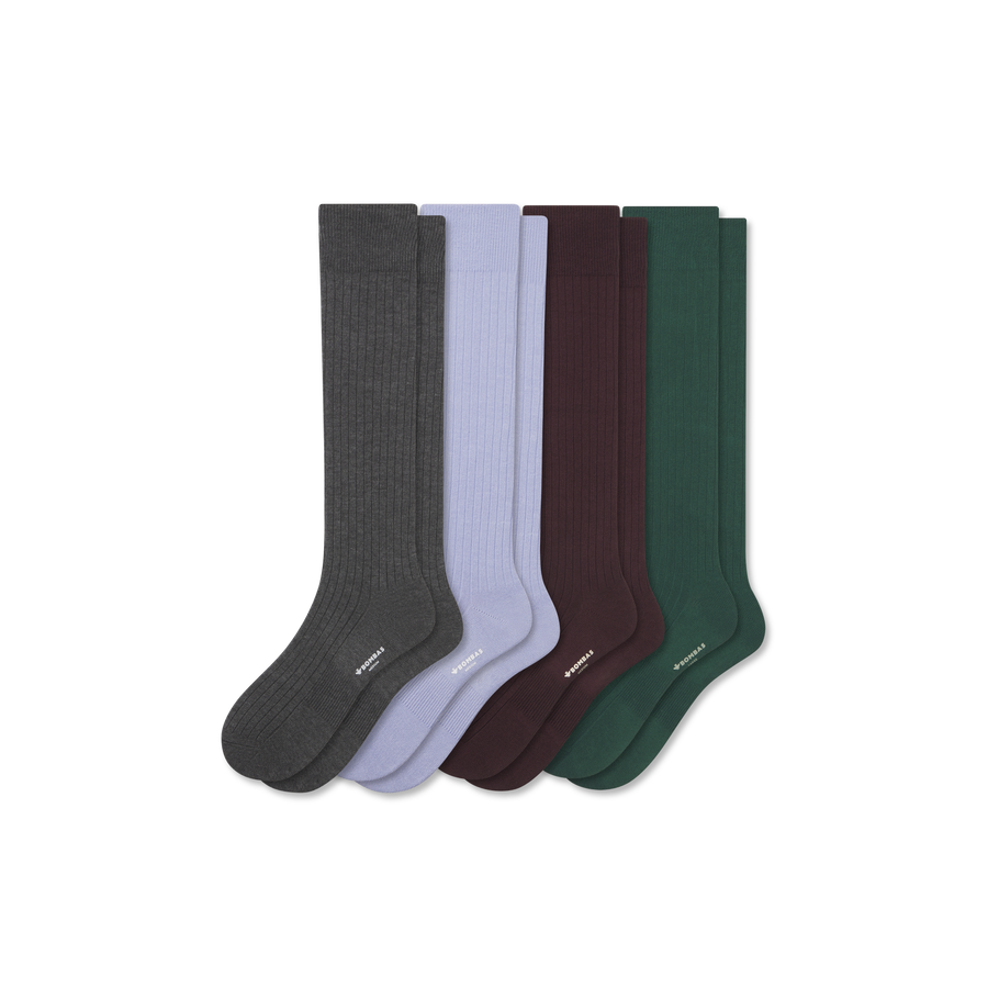 Men's Ribbed Dress Over the Calf Sock 4-Pack - Essential Ready