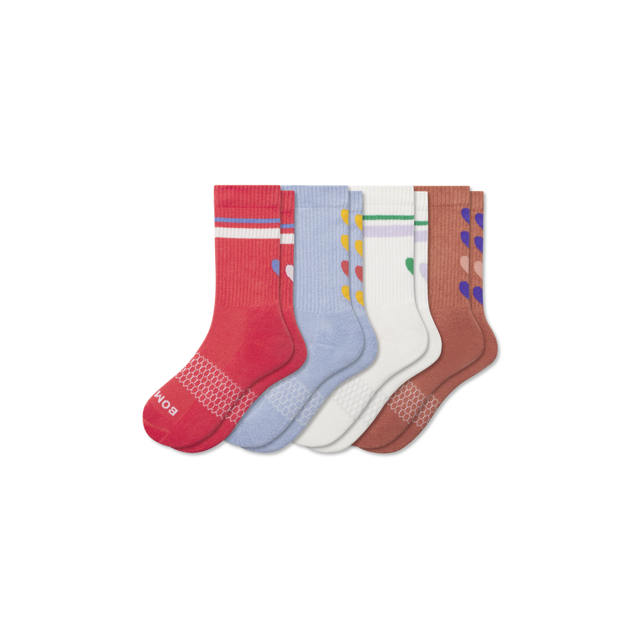 Youth Hearts Calf Sock 4-Pack - Ready Pick