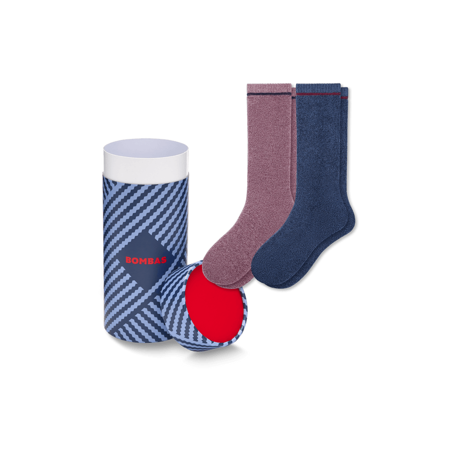 Women's Merino Wool Blend Cozy Sock 2-Pack Gift Box - Easy Choice