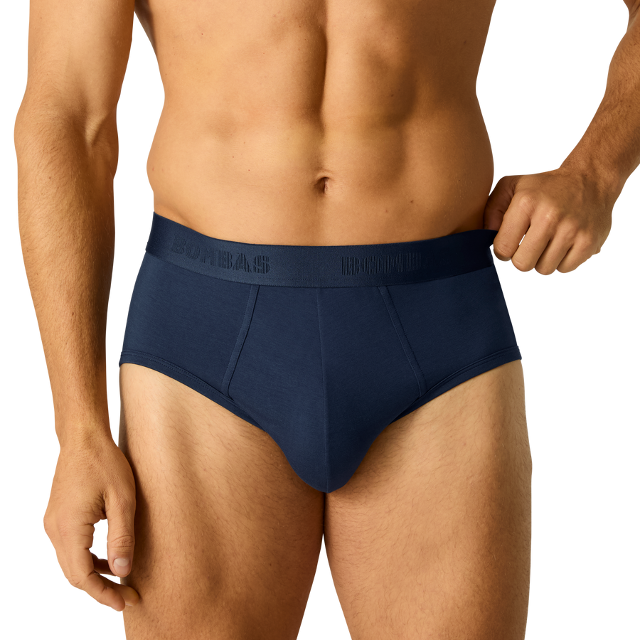 Men's Cotton Modal Blend Flyless Brief - Simple Style