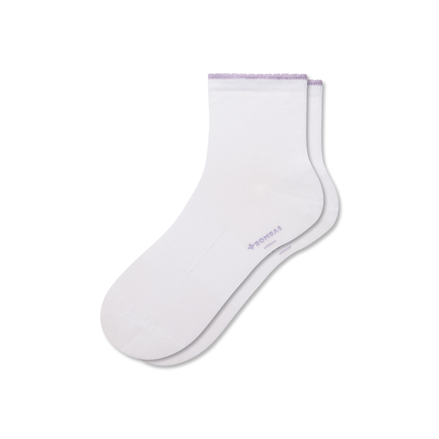 Women’s Scallop Cuff Quarter Socks - Modern Touch