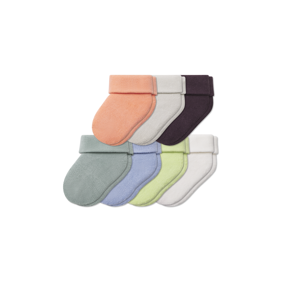Baby Week of Bombas Calf Sock 7-Pack (0-6 Months) - Clean Finish