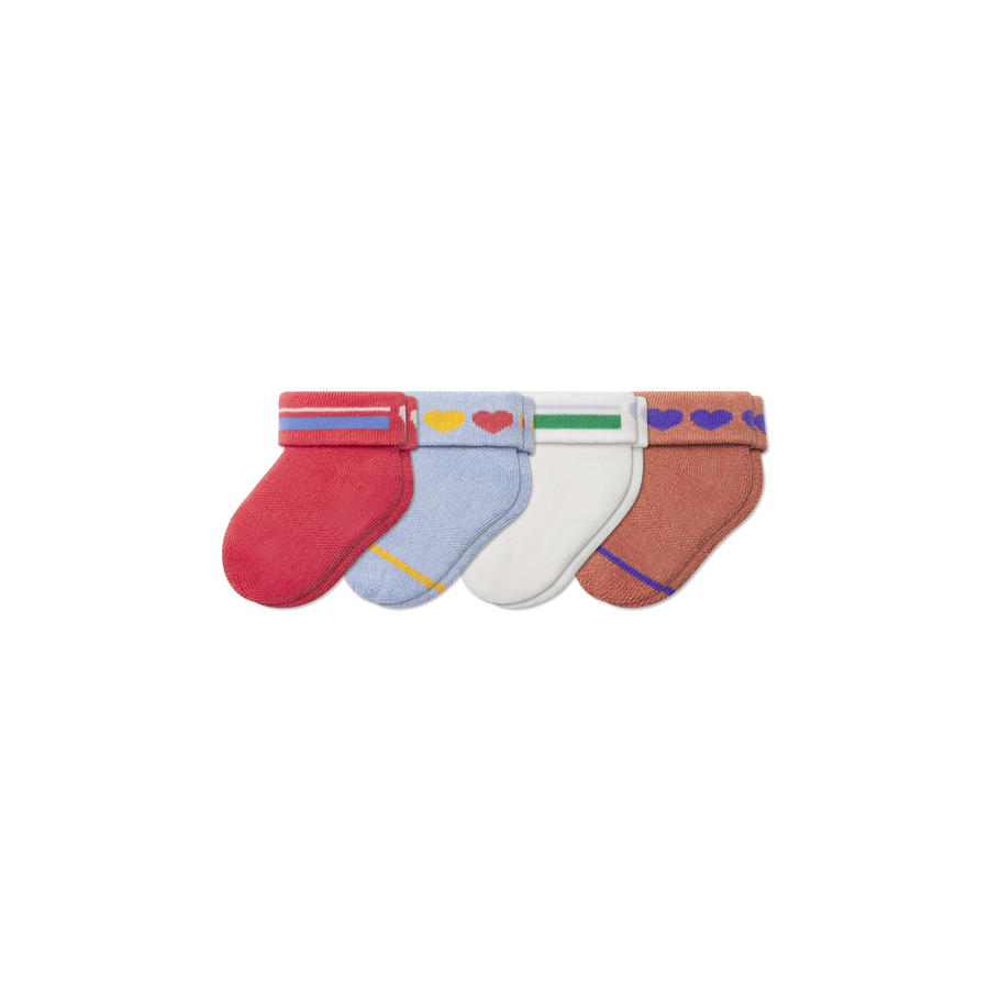 Baby Hearts Sock 4-Pack (0-6 Months) - Ready Pair
