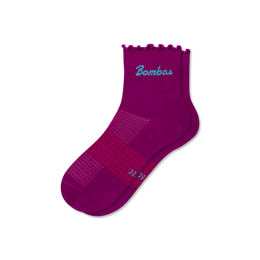 Women’s UltraLite Ruffle Sport Quarter Socks - Soft Step