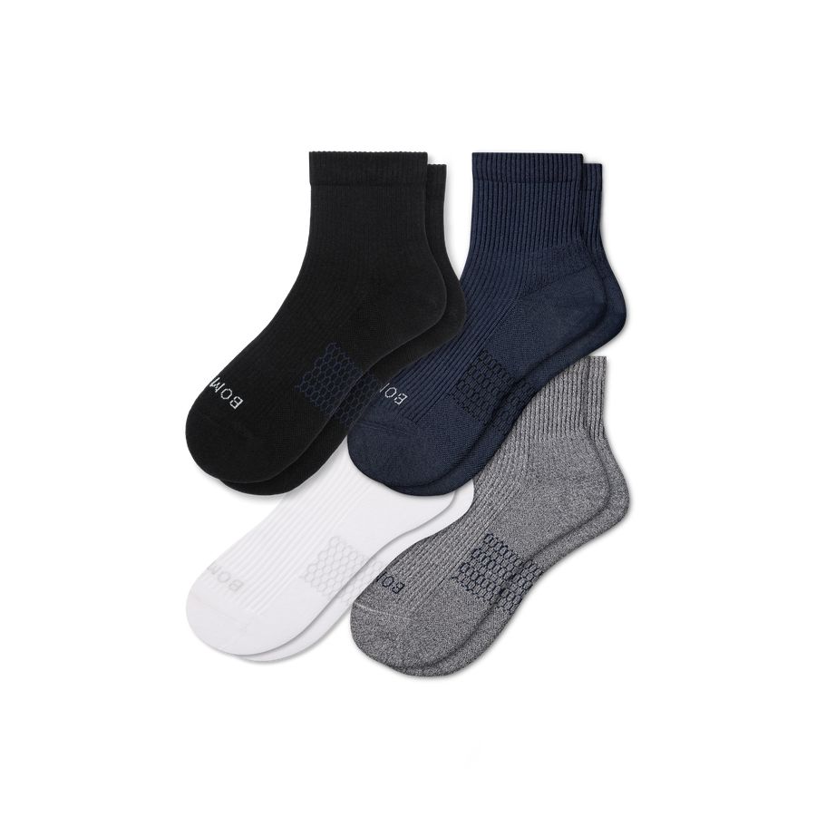 Men's Modern Rib Quarter Sock 4-Pack - Soft Step