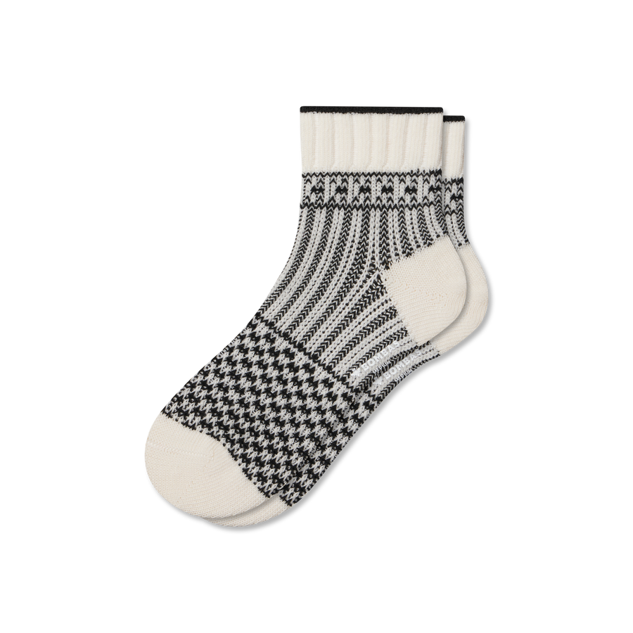 Women's Merino Wool Blend Sweater Quarter Socks - Easy Pair