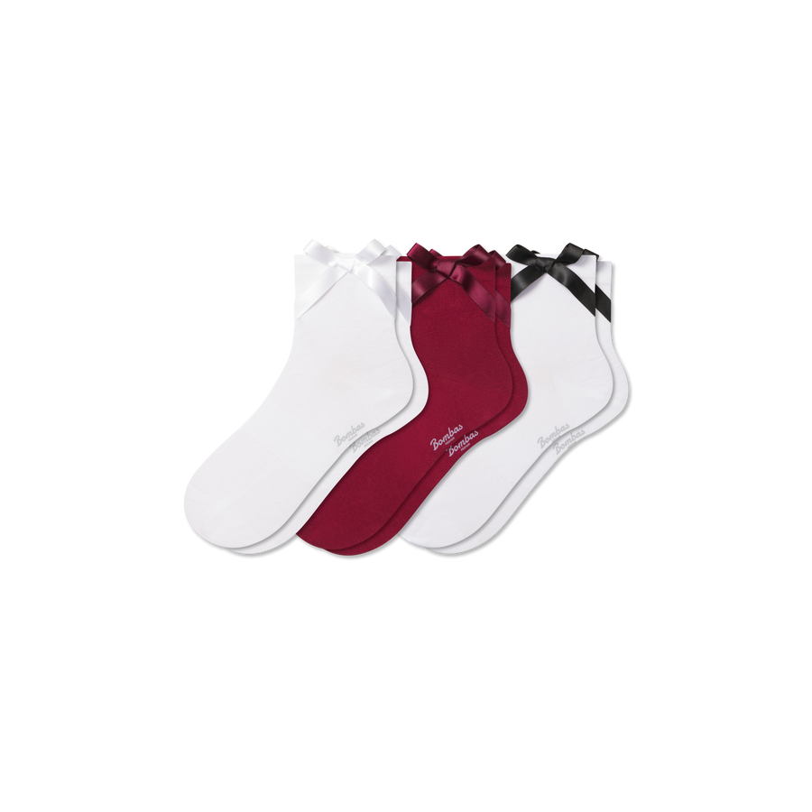 Women's Bow Quarter Sock 3-Pack - Classic Ready