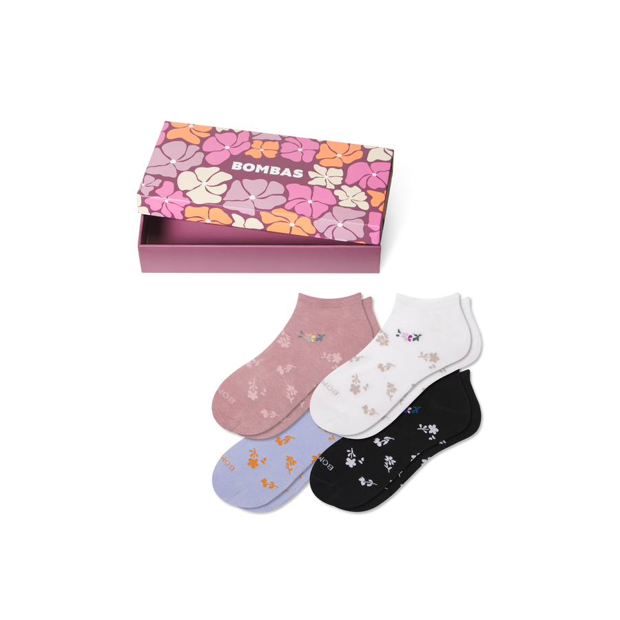 Women's Floral Ankle Sock 4-Pack Gift Box - Fresh Step