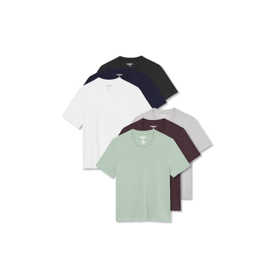 Women's Pima Cotton Crew Neck T-Shirt 6-Pack - Essential Ready