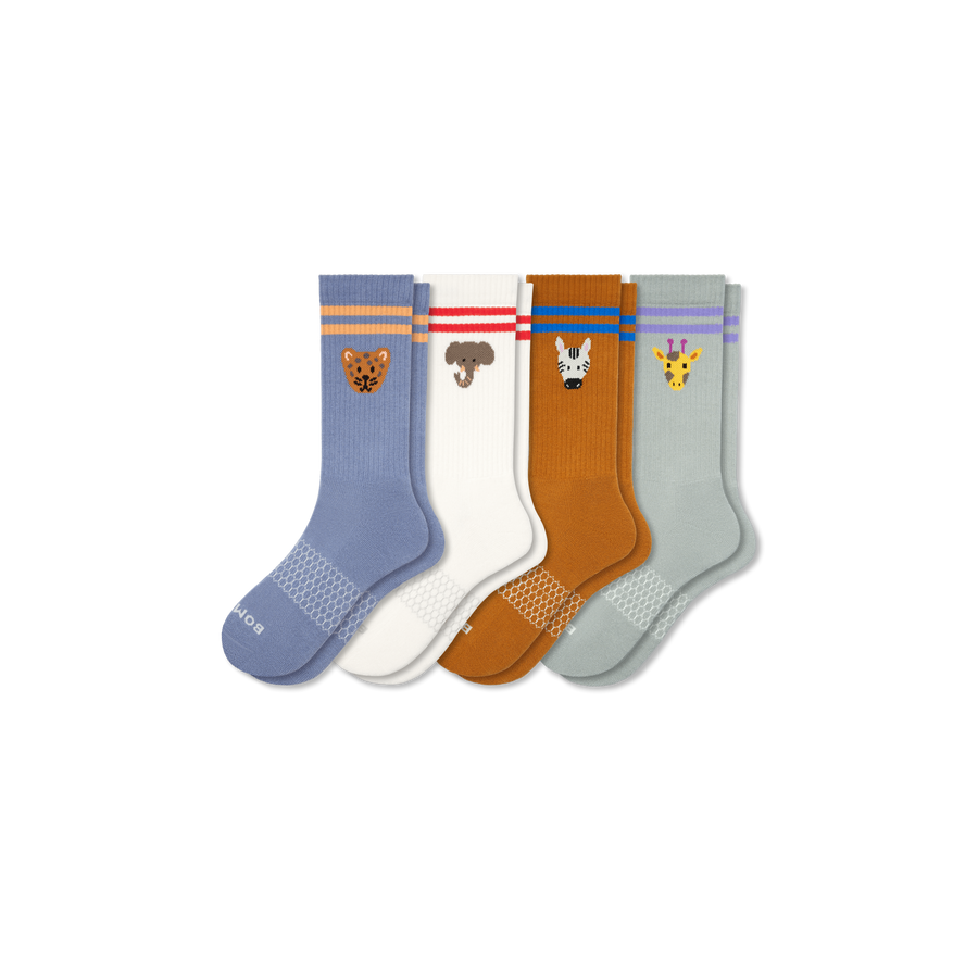 Women's Safari Stripe Calf Sock 4-Pack - Travel Pair