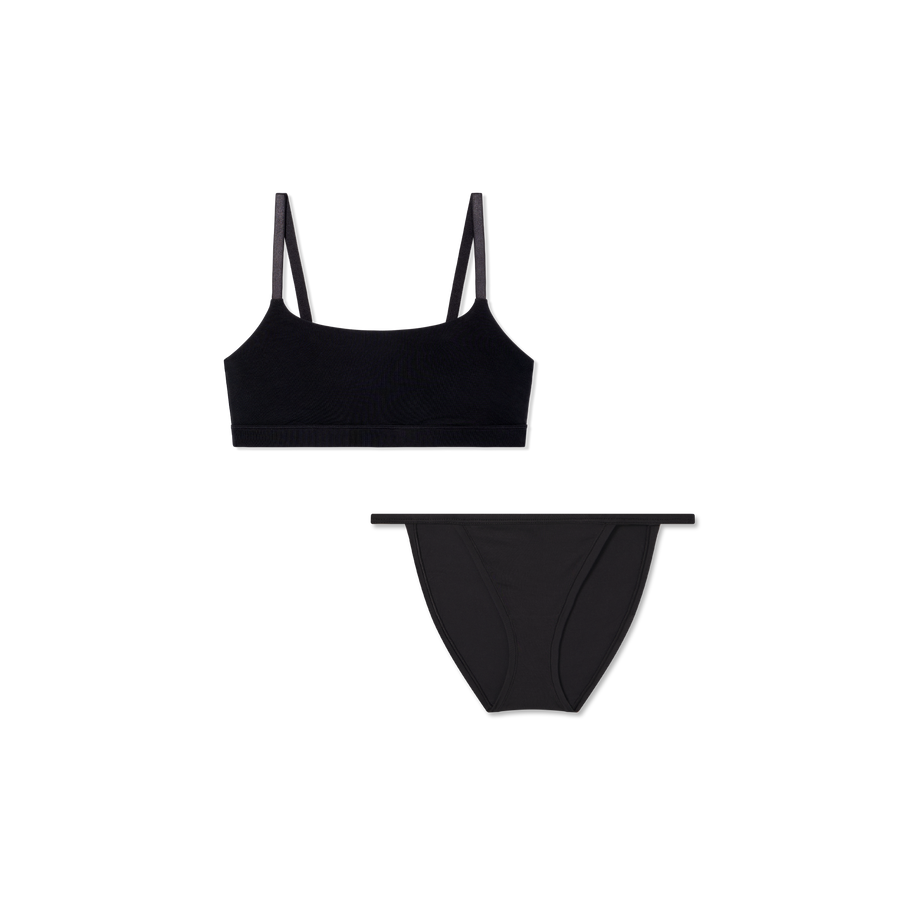 Women’s Super Soft Scoop Bralette + String Bikini Pack - Daily Comfort