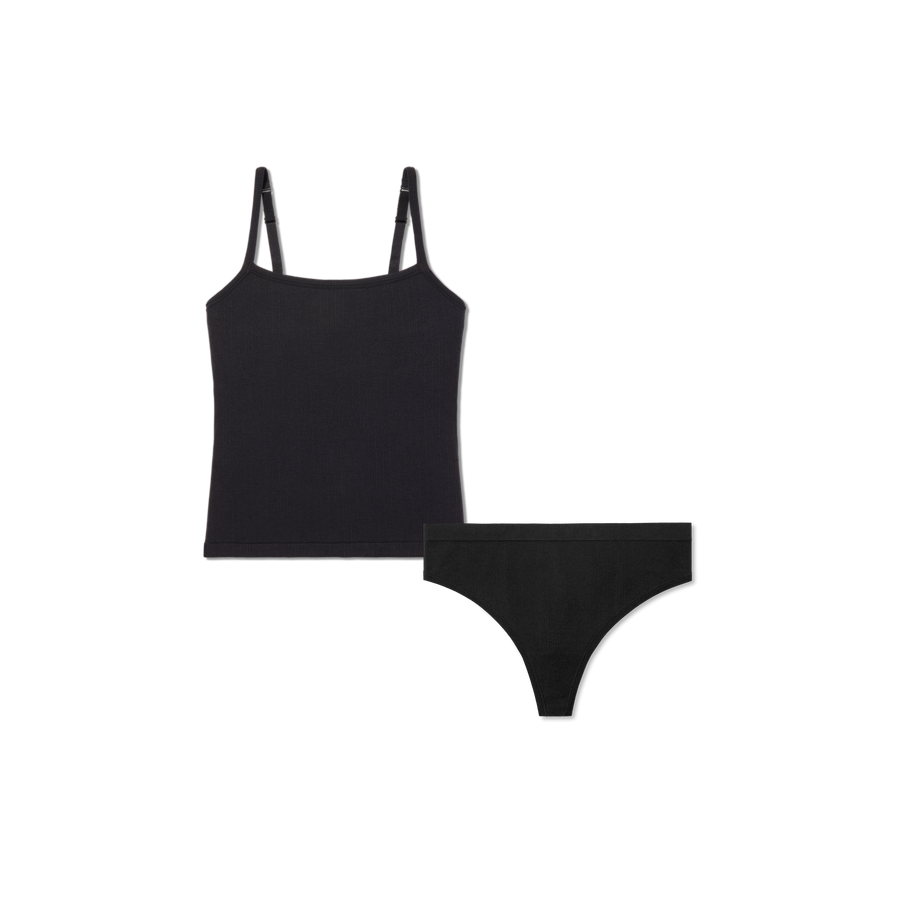 Women's Built-In Bra Seamless Cami + Thong Pack - Easy Stretch