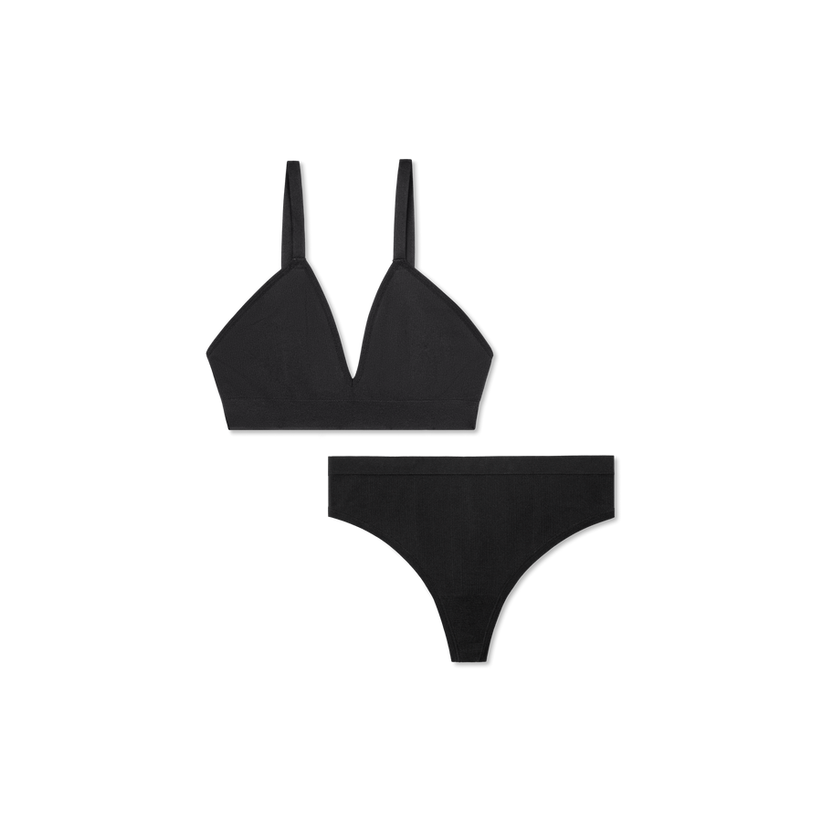 Women's Seamless Triangle Bralette + Thong Pack - Easy Choice