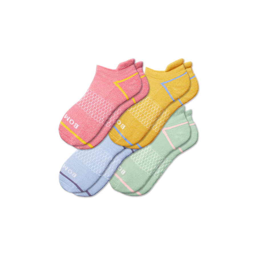 Women's Border Stripe Ankle Sock 4-Pack - Simple Style