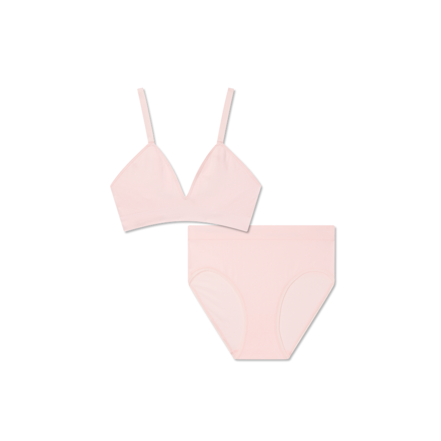 Women's Seamless Triangle Bralette + High Rise Brief Pack - Simple Style