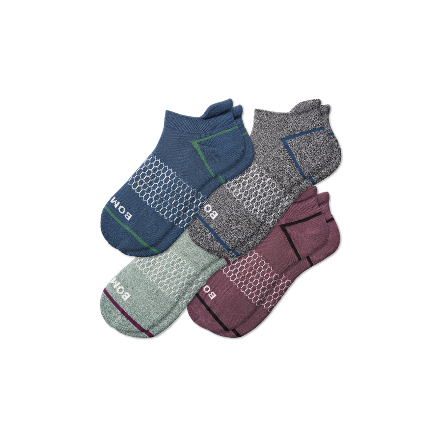 Men's Border Stripe Ankle Sock 4-Pack - Soft Step