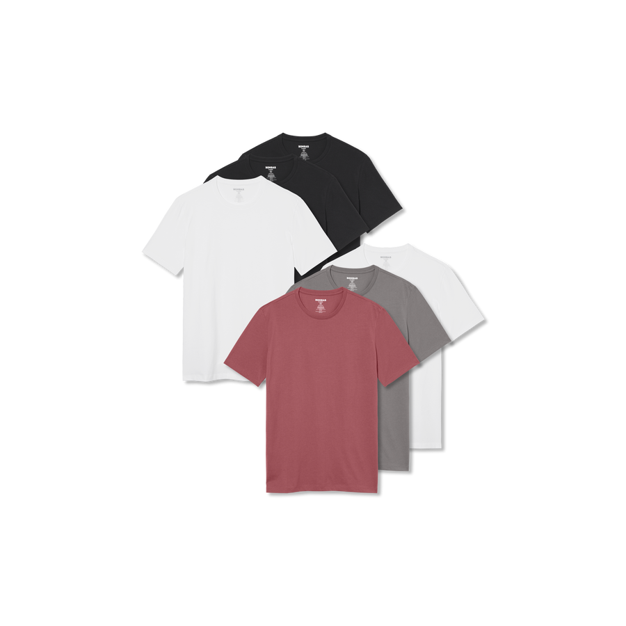 Men's Pima Cotton Slim Crew Neck T-Shirt 6-Pack - Cozy Step