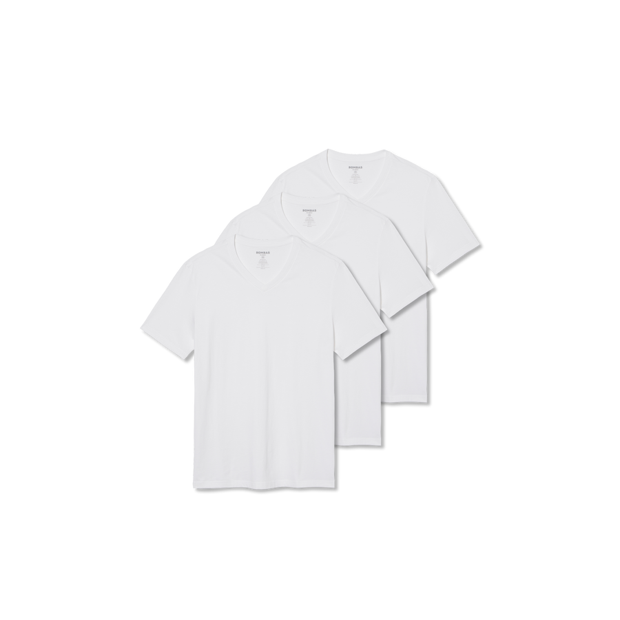 Men's Pima Cotton V-Neck T-Shirt 3-Pack - Clean Finish
