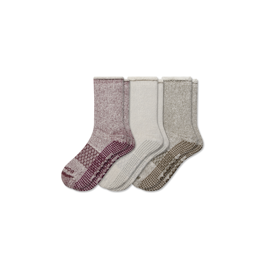 Men’s Roll-Top Merino Blend Gripper House Sock 3-Pack - Essential Ready