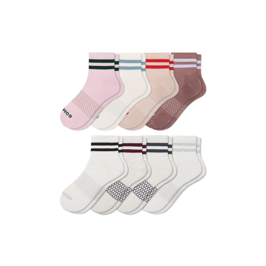 Women's Vintage Stripes Quarter Sock 8-Pack - Essential Ready