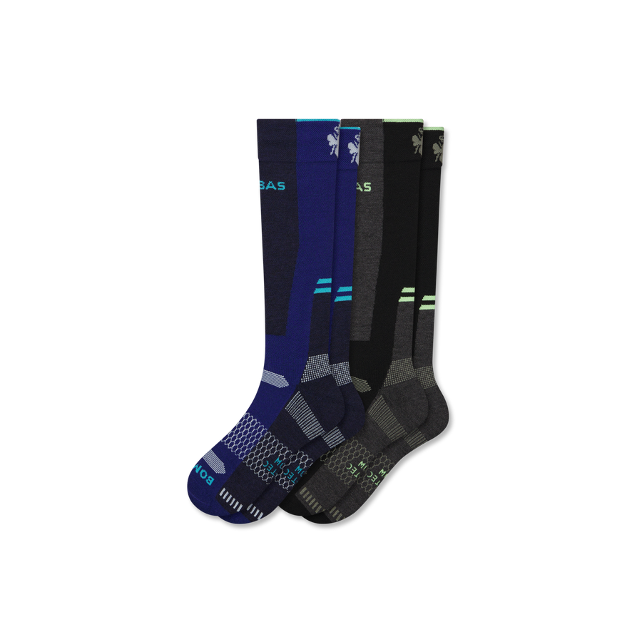 Women's Mid-Cushion Merino Wool Blend Ski & Sock 2-Pack - Modern Touch