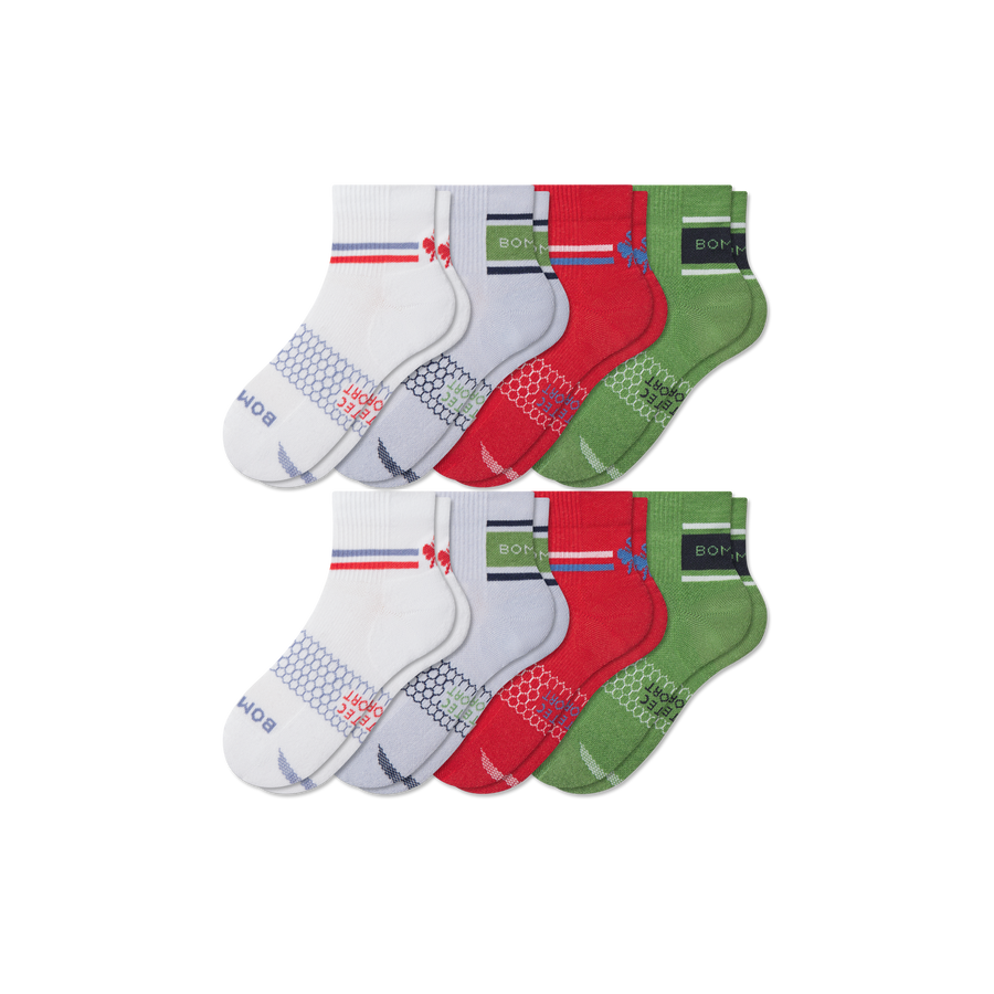 Youth All Sport Quarter Sock 8-Pack - Clean Finish