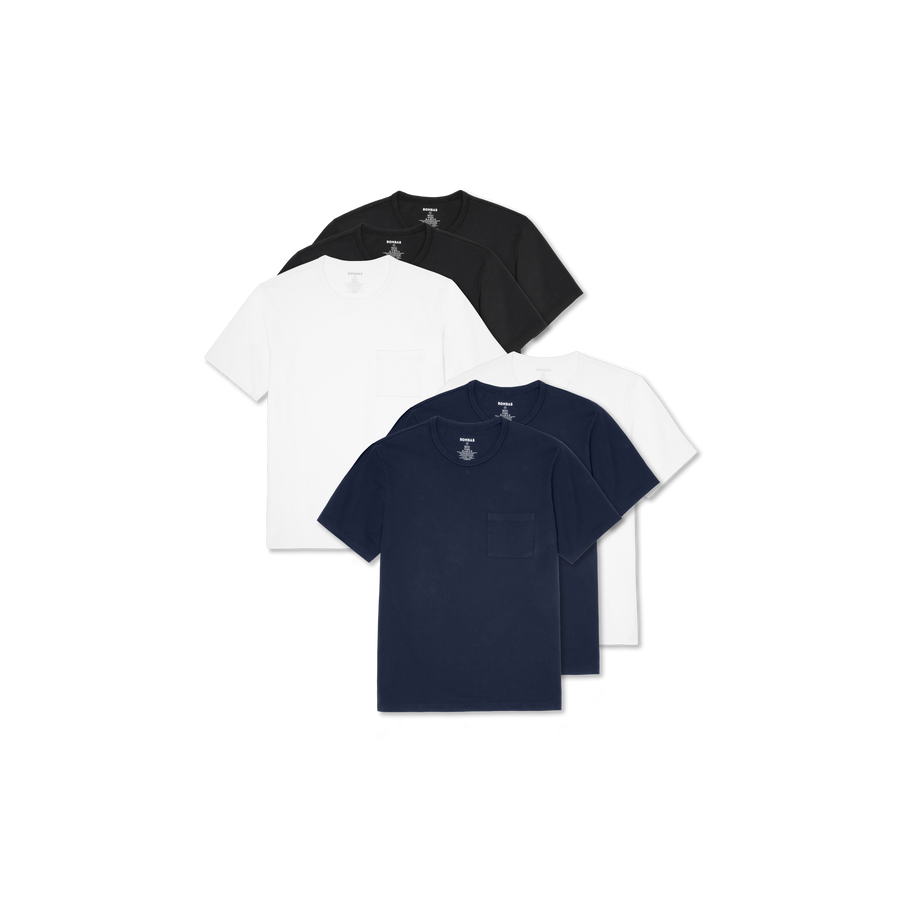 Men's Premium Weight Pocket Crew Neck T-Shirt 6-Pack - Everyday Layer