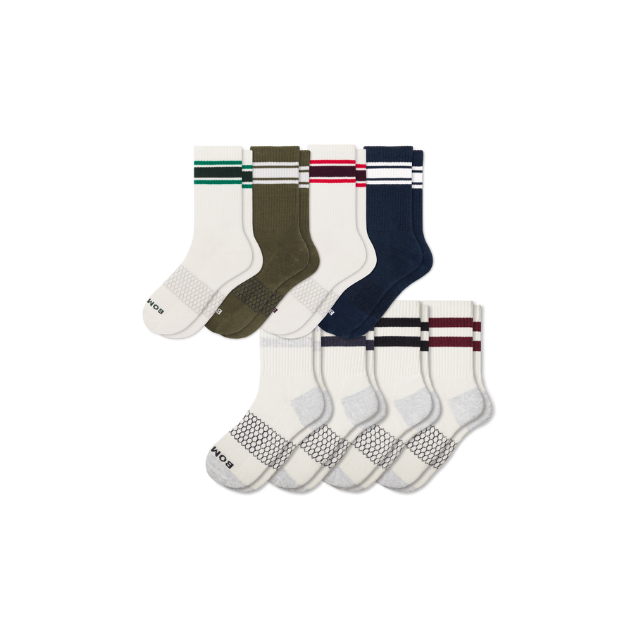 Men's Vintage Stripes Half Calf Sock 8-Pack - Fresh Choice