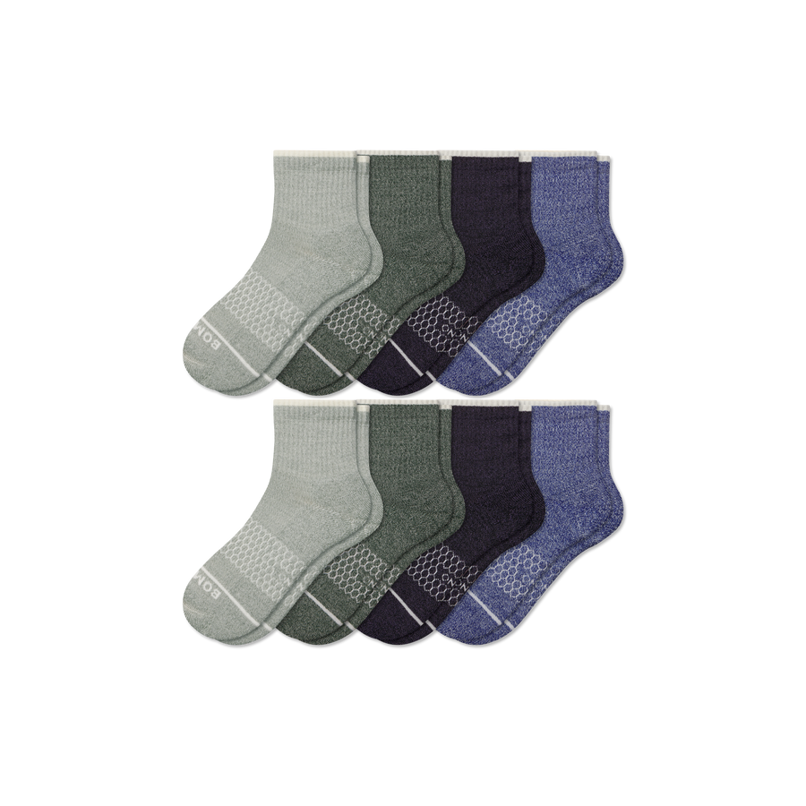 Men's Merino Wool Blend Quarter Sock 8-Pack - Travel Pair