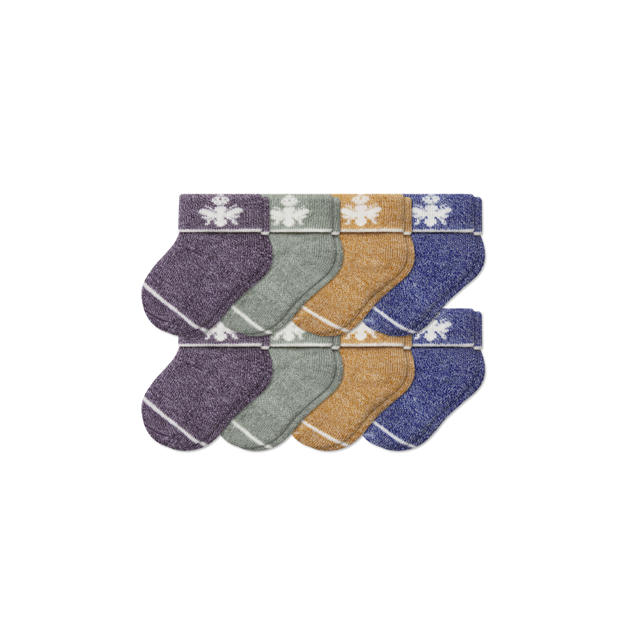 Baby Merino Wool Blend Calf Sock 8-Pack (0-6 Months) - Easy Pair