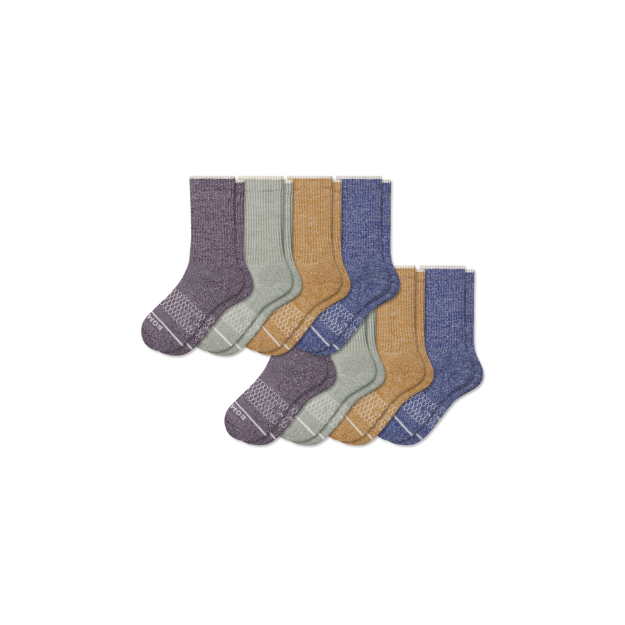 Youth Merino Wool Blend Calf Sock 8-Pack - Clean Finish